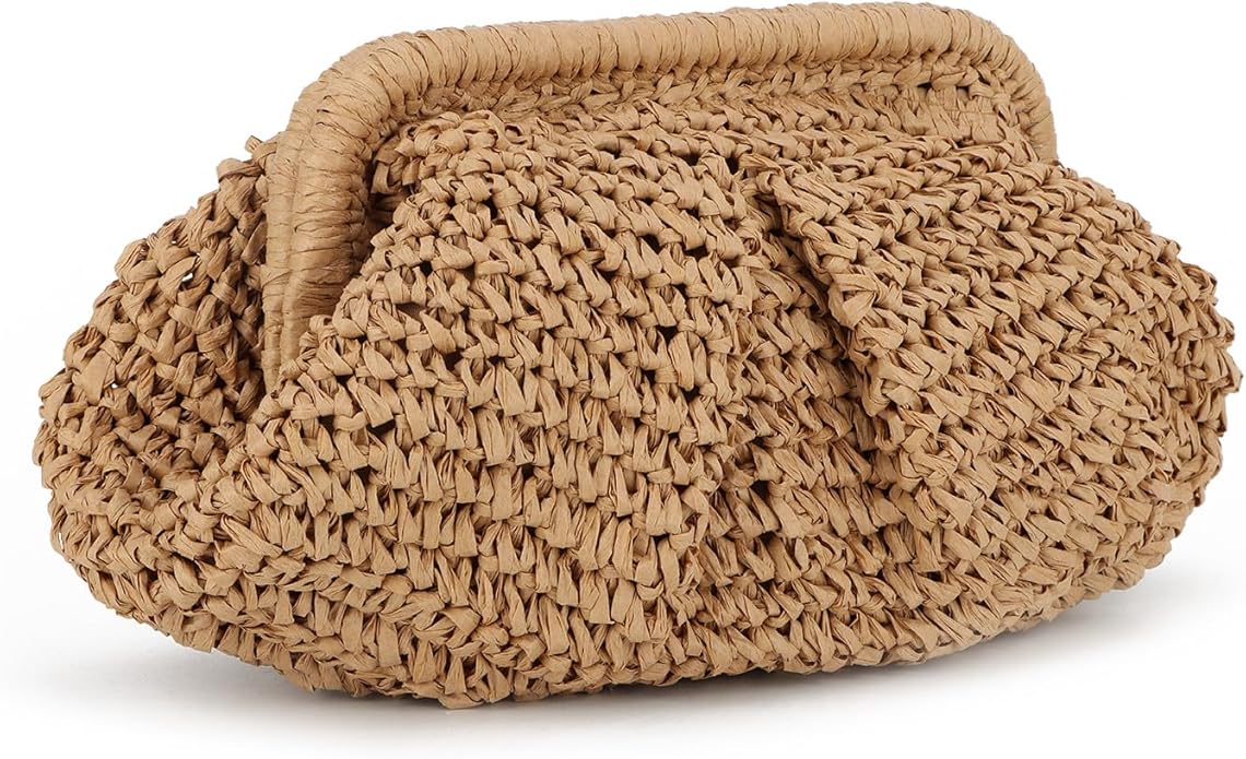 Woven Rattan Straw Clutch or Tote